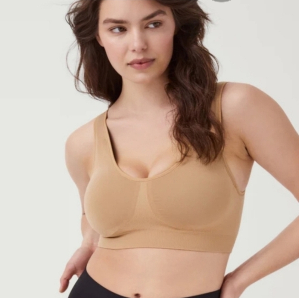 Spanx Tan/Black Reversable Ribbed Bralette